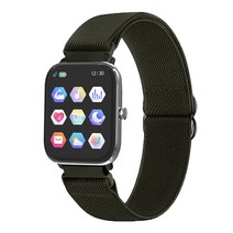 스페이스쉴드 스마트워치 22mm 스트래치 나일론 스트랩, 다크그린