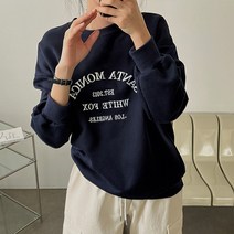 여성용 모니카 자수 기모 맨투맨