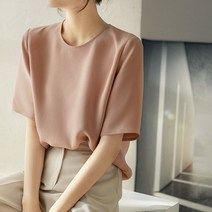 레몬소울 빅사이즈 잔나비 베이직 반팔 블라우스