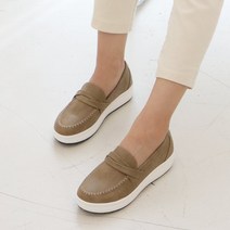 슈벨 워싱 스티치 통굽 페니 딤블 슬립온