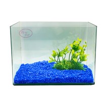 로라펫 자연 가습기 어항 + 인조수초 + 컬러스톤 세트, 사파이어블루(컬러스톤), 랜덤발송(인조수초)