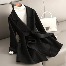 여성용 MA 심플 슬림 랩 숏코트