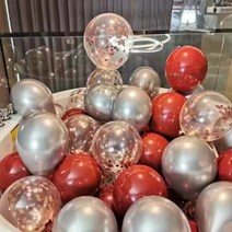 팡파티 파티풍선, 50개, 핑크 실버 투명