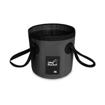 부스마켓 낚시용 폴딩 버킷 20L, 블랙