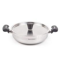 키친아트 인덕션 레트로 쿠커 스텐 궁중전골냄비, 메탈 + 블랙, 24cm