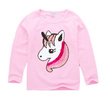 온더키즈 여아용 긴팔 변신 반전 스팽글 티셔츠