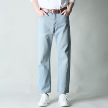 블루포스 남성용 셰빌로 와이드핏 10부 워싱 스판 청바지