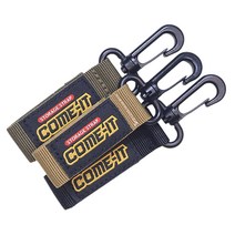 컴잇 캠핑 벨크로 카라비너 인디언행어 고리 3종 세트, 블랙, 올리브, 탄, 1세트