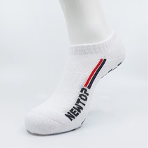 뉴탑 투라인 스니커즈, 화이트 + 레드