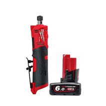 밀워키 12V FUEL 스트레이트 다이 그라인더 베어툴 M12 FDGS-0 + 12V 6.0Ah 리튬이온 배터리 M12 B6, 1세트