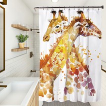 마켓에이 유니크 에니멀픽쳐 샤워커튼 YL023 180 x 180 cm, 1개, 멀티(혼합)컬러
