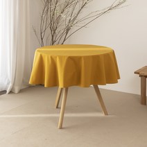감성 광목 원형테이블보, 골드옐로우, 150cm