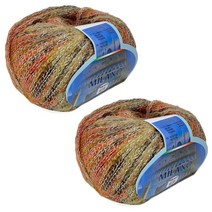 라나가또 밀라노 비스코스 혼방 나염 패션실 2p, 4798 오렌지, 2개