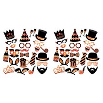 블럭마트 생일 웨딩파티 반짝이 종이 토퍼 23종 세트, 2세트, 로즈골드