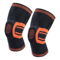 마켓A 헬시 실리콘 스프링 무릎보호대 블랙오렌지, 2개