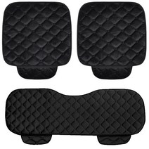 큐지오 논슬립 극세사 자동차 방석 3p 세트, 블랙, 1세트