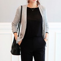 프롬미스 여성용 프롬 브이넥 골지 가디건