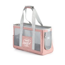 스페이스캣 반려동물 쿨메쉬 통풍 이동가방 650g, 핑크