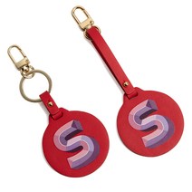 블랑플뢰르 소가죽 이니셜 키링 AC0KE2181, 레드, 2개