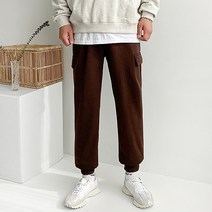 남성용 이지 페이크 카고트레이닝 기모 조거팬츠