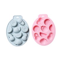 이홈베이킹 실리콘몰드 과일 9구 2종 세트, 블루, 핑크