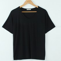 빼빼 여성용 베이직 U넥 스판 반팔 티셔츠