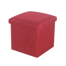핏사 접이식 수납 풋스툴 낮은스툴 발 받침대 38 x 38 x 38 cm, 레드