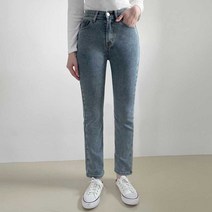 플랜데이 여성용 슬림 일자핏 데님팬츠 미디엄