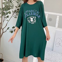 강렬한 곰 프린팅 플러스 사이즈 임산부 원피스