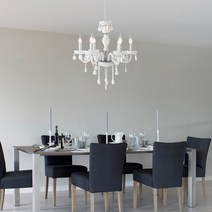 히트조명 플레인 마카롱 6등 펜던트 조명 D34665, 화이트(D34665WH)