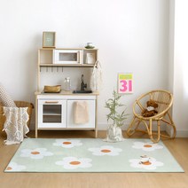 쁘리엘르 스프링 DTP 극세사 키즈 카페트, 민트