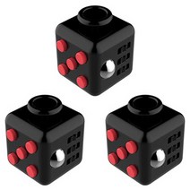 댓츠댓 키덜트 피젯 6면 큐브 3p, 블랙 + 레드