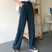 셀레네 여성용 솔리드 컬러라인 와이드 팬츠
