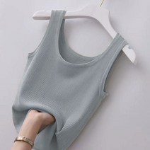 순잠 여성용 소프트 골지 나시 민소매 이너 티셔츠