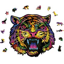 성인용 나무 동물 직소 퍼즐 중형, 호랑이, 72피스