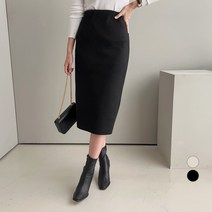 쿨쿠 여성용 모직 밴딩 롱 스커트