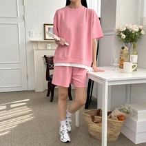 투디오션 여성용 이지룩 반팔 + 반바지 세트