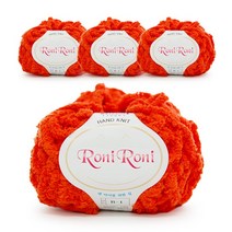 필립섬유 쎄비 로니로니 뜨개실 80g x 4p, 30 주황, 4개