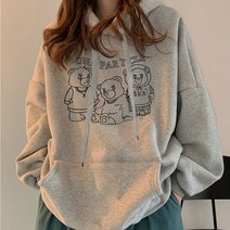 카리스마 곰패밀리 프린팅 임산부 간절기 후드티