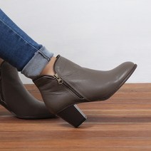 여성용 양지퍼 가죽 숏 앵클부츠 AMF508
