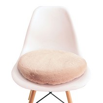 라운드 부드러운 인조 털 메모리 폼 의자 쿠션, 연베이지