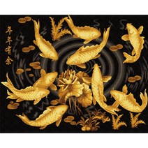 아트조이 명화그리기 DIY 황금잉어 골드펄 40x50 J003, 혼합색상