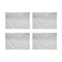 대한몰 북유럽 플라워 식탁 테이블 매트 4p, 사각야자 실버, 45 x 30 cm