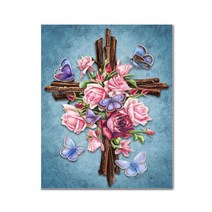 아디코 DIY 보석십자수 장미와 십자가 40 x 50 cm BH43, 혼합색상, 1개