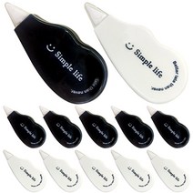 영아트 수정 테이프 2종 x 6p 세트, 블랙, 화이트, 1세트