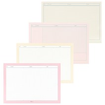 비팬시 노트패드 데일리 베이직 가로형 혼합 4권 세트 B5, 스터디플러스, 코넬식, 파스텔핑크, 파스텔옐로우, 1세트