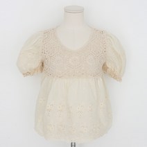 큐니걸스 여성용 딜로잉 펀칭반팔블라우스