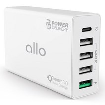 알로코리아 60W 5포트 PD PPS C타입 초고속 멀티 충전기, 단일옵션, 1개