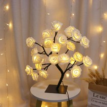 인테리어 USB작동 LED 조명, 화이트로즈