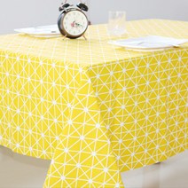 마켓A 북유럽 코튼 심플패턴 식탁보, 옐로우, 90 x 90 cm